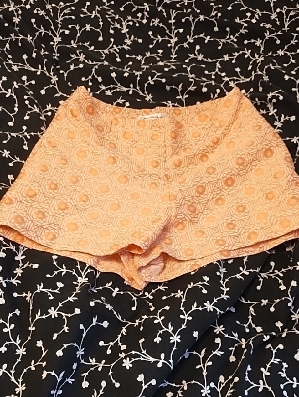 Miss Selfridge Peach Patterned High Waist Shorts